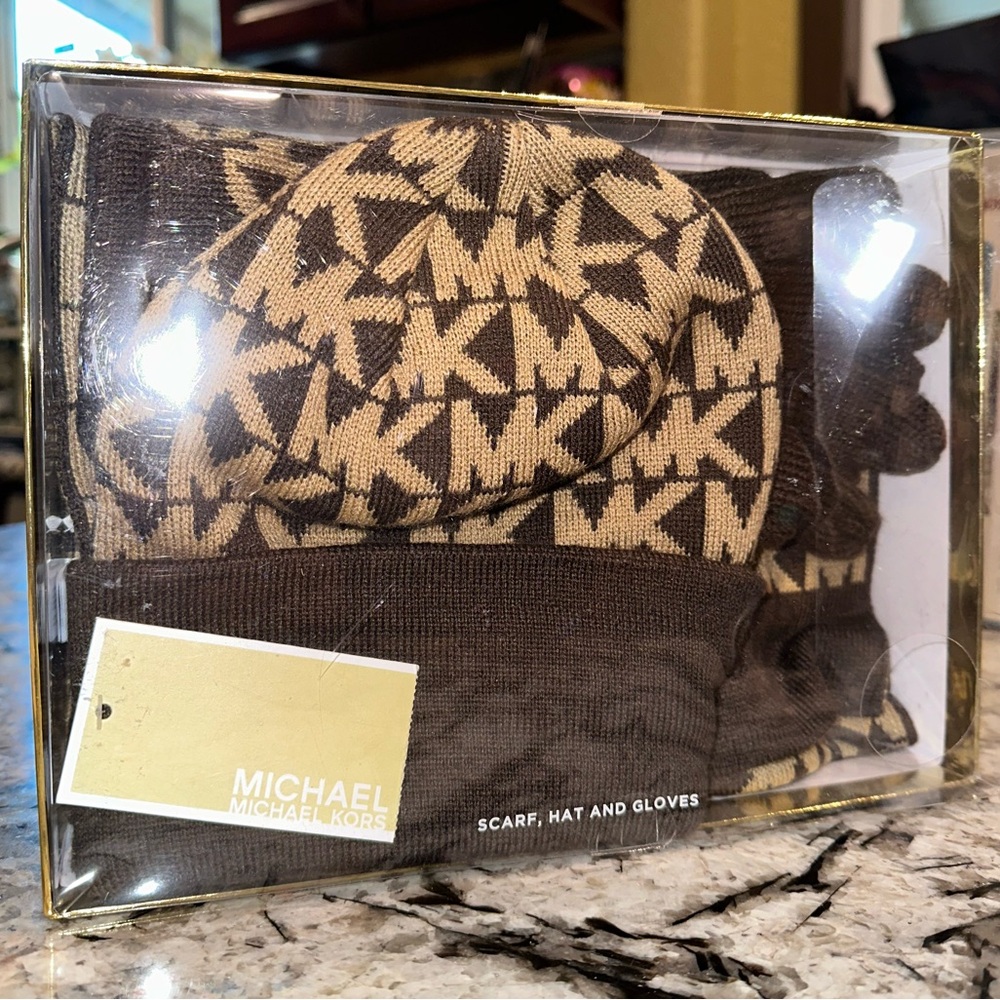 Michael Kors Brown and Tan Winter Set
